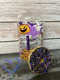 Image 7 of 16oz Jack Skellington Halloween Glass Can 