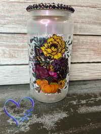 Image 4 of 16oz Fall Butterfly Shimmer Glass Can 