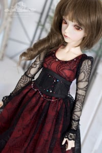 Image 2 of LIMITED - Black and red lace gown with corset for MNF/PetiteMarionette girls