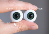 Image 1 of 20mm - Flat Back - German Glass Eyes - Dark Green