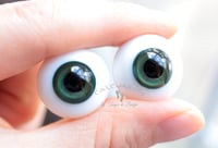Image 4 of 20mm - Flat Back - German Glass Eyes - Dark Green