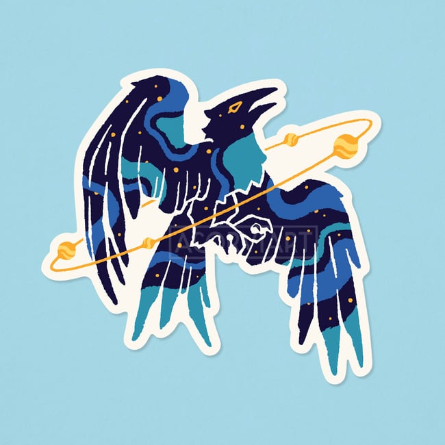 Cosmic Crow Sticker