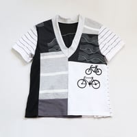 Image 3 of bicycles waves courtneycourtney adult size m/l medium large vneck short sleeve tee tshirt top