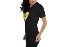 Image 2 of Autumn Cottage Garden - Yellow Heart - Black Ladies T-shirt