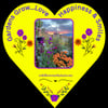 Autumn Cottage Garden - Yellow Heart - Black Ladies T-shirt