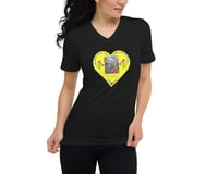 Image 1 of Autumn Cottage Garden - Yellow Heart - Black Ladies T-shirt