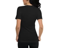 Image 4 of Autumn Cottage Garden - Yellow Heart - Black Ladies T-shirt