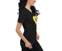 Image 3 of Autumn Cottage Garden - Yellow Heart - Black Ladies T-shirt