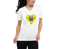 Image 1 of Autumn Cottage Garden - Yellow Heart - White Ladies T-shirt
