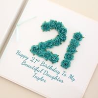 Image 1 of Daughter Birthday Card in Any Age. Personalised Daughter Card. Handmade Daughter Card. 