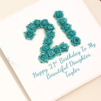 Image 5 of Daughter Birthday Card in Any Age. Personalised Daughter Card. Handmade Daughter Card. 