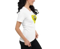 Image 2 of Rainbow Cottage Garden - Yellow Heart - White Ladies T-shirt