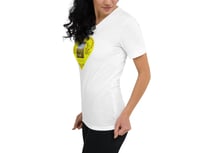 Image 3 of Rainbow Cottage Garden - Yellow Heart - White Ladies T-shirt