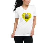 Image 1 of Rainbow Cottage Garden - Yellow Heart - White Ladies T-shirt