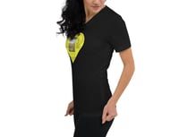Image 3 of Rainbow Cottage Garden - Yellow Heart - Black Ladies T-shirt