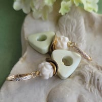 Image 8 of Lemon Lime Sorbet – Lemon Chrysoprase + Carved Bone Earrings