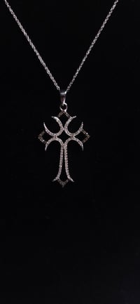Image 2 of White Gold Cross Necklace