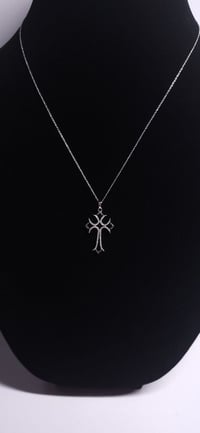 Image 1 of White Gold Cross Necklace