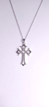 Image 3 of White Gold Cross Necklace
