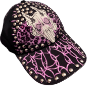 Image 1 of Cheetah Anxiety Skull Hat