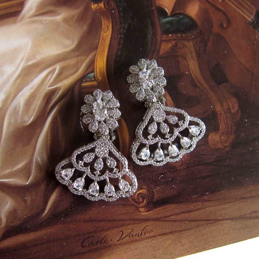 Image of Coquette's Fan clip-on earrings