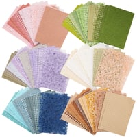 Image 1 of 96 Sheets Textured Scrapbook Paper and Mesh Fabric Assorted Set 3.9x5.5 Inch