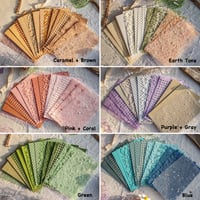 Image 3 of 96 Sheets Textured Scrapbook Paper and Mesh Fabric Assorted Set 3.9x5.5 Inch