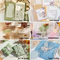 Image 5 of  6 Pack Mixed Special Paper for Scrapbooking Planner Bullet Junk Journal Supplies 3.9x5.5 Inch