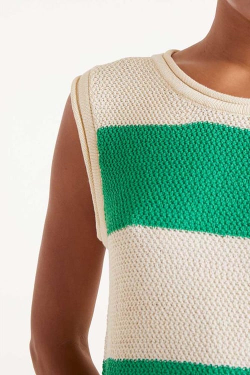 Image of 1-Top punto rayas verdes 