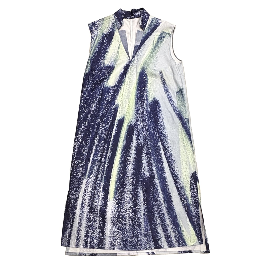 Image of DRESS PRINTED WITH SKETCHBOOK PAGES IN ORGANIC COTTON