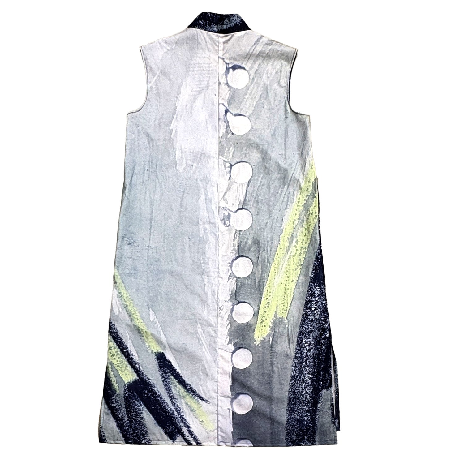 Image of DRESS PRINTED WITH SKETCHBOOK PAGES IN ORGANIC COTTON
