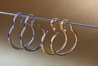 Image 1 of DIY - Ear Hoop Hangers for Stretched Ears - PAIR - Silver or Gold - Teardrop or Circle Style 