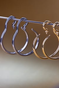 Image 2 of DIY - Ear Hoop Hangers for Stretched Ears - PAIR - Silver or Gold - Teardrop or Circle Style 