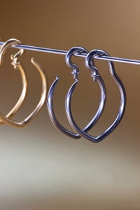 Image 3 of DIY - Ear Hoop Hangers for Stretched Ears - PAIR - Silver or Gold - Teardrop or Circle Style 