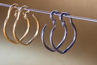 Image 4 of DIY - Ear Hoop Hangers for Stretched Ears - PAIR - Silver or Gold - Teardrop or Circle Style 