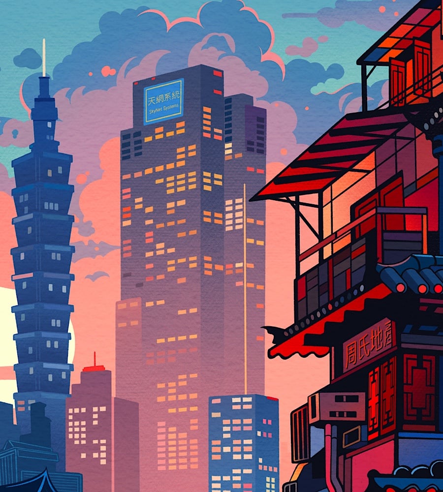 VERTICAL TAIPEI PRINT