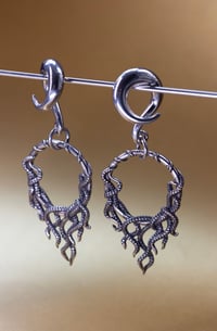 Image 1 of Tentacle Ear Weights - Stretched Ears - Gauge Jewellery - Stainless Steel - Silver Ear Weights 