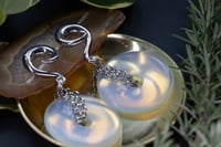 Image 1 of Ear Weights - OPALITE Rolo Chain - Opalite - Glass Chain Hangers - Stretched Ears - Hook Style Ear 