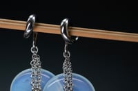Image 4 of Ear Weights - OPALITE Rolo Chain - Opalite - Glass Chain Hangers - Stretched Ears - Hook Style Ear 