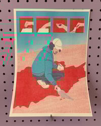 Image 2 of Bird Feeder Risograph Print