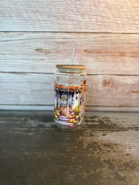 Image 2 of 16 oz Fall Pumpkins Glass Tumbler