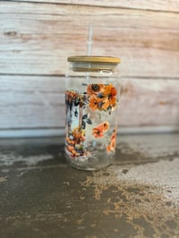 Image 3 of 16 oz Fall Pumpkins Glass Tumbler