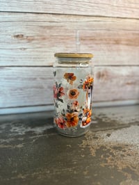 Image 4 of 16 oz Fall Pumpkins Glass Tumbler