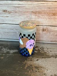 Image 4 of 16oz Fall Ice cream Glass Tumbler