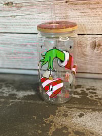 Image 1 of 16oz Grinch Glass Can 