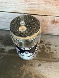 Image 4 of 16oz Kuromi Glass Tumbler