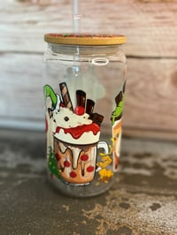 Image 5 of 16oz Grinch Coffee Glass Tumbler