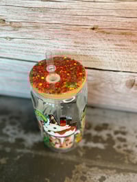 Image 6 of 16oz Grinch Coffee Glass Tumbler