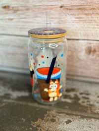 Image 4 of 16oz Bluey Glass Tumbler