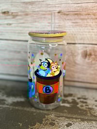 Image 1 of 16oz Bluey Glass Tumbler
